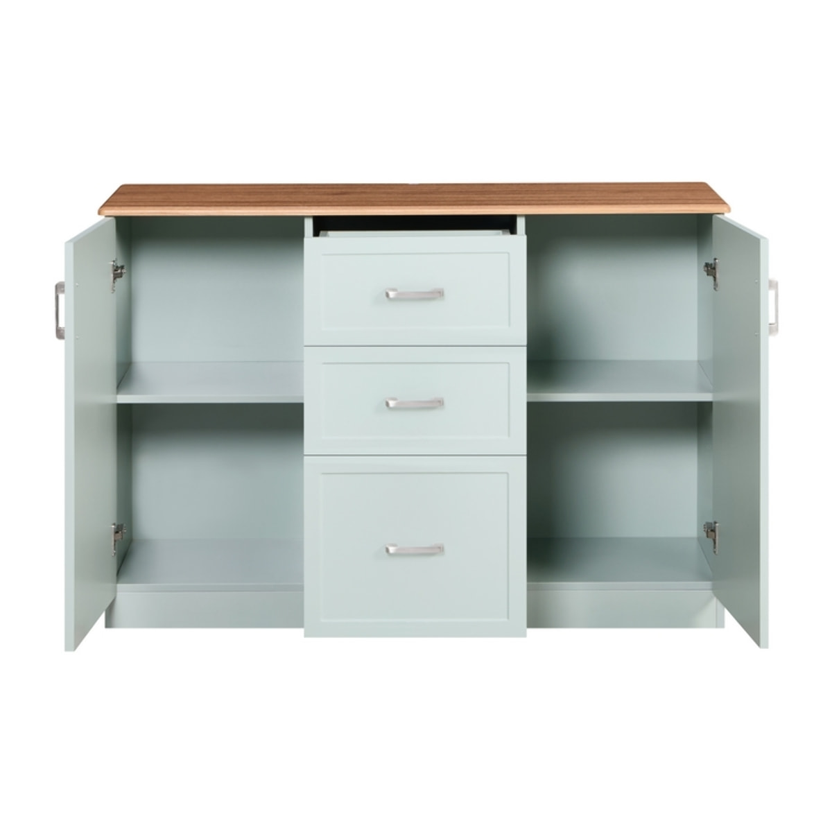 Credenza con top in legno verde salvia 120x82