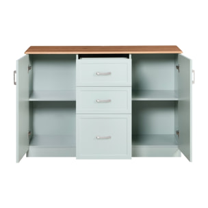 Credenza con top in legno verde salvia 120x82