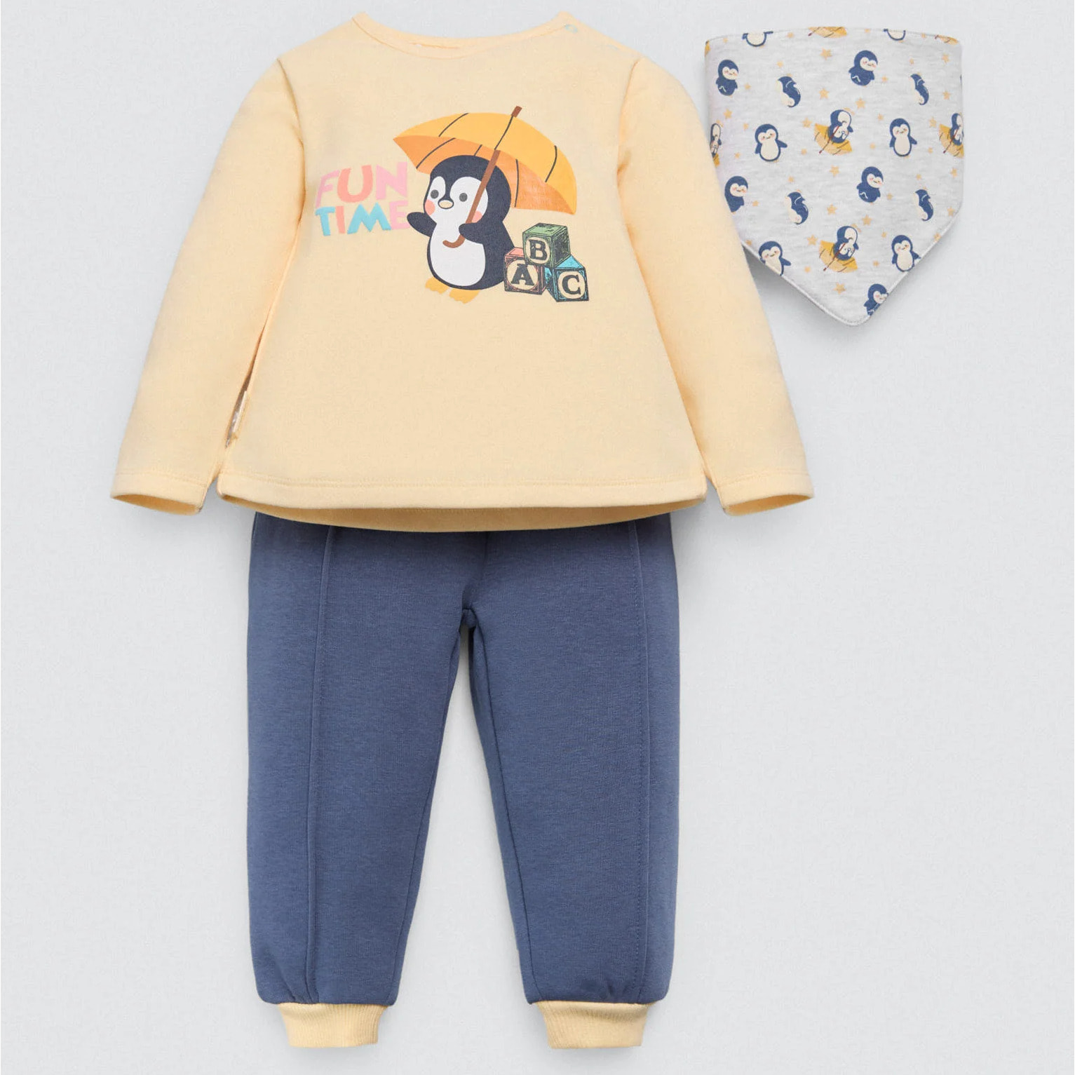 Set per neonato da 3 pezzi con pinguino