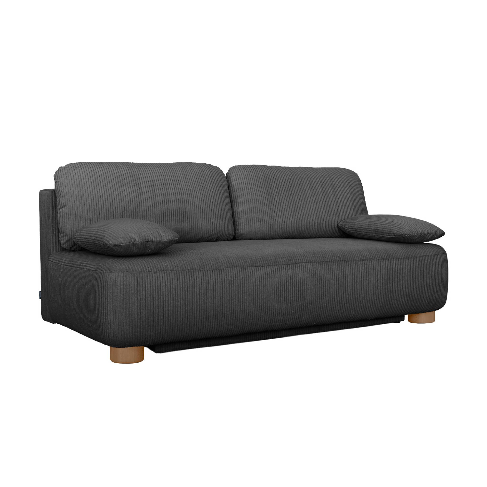 Banquette convertible 3 places velours côtelé avec coffre SELMA