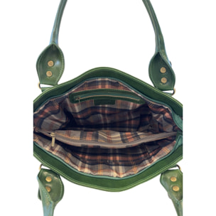 Borsa a Spalla Borsa Shopper da Donna in Pelle Lucida con Tracolla Removibile
