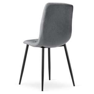 Sedia Libra imbottita in tessuto grigio scuro