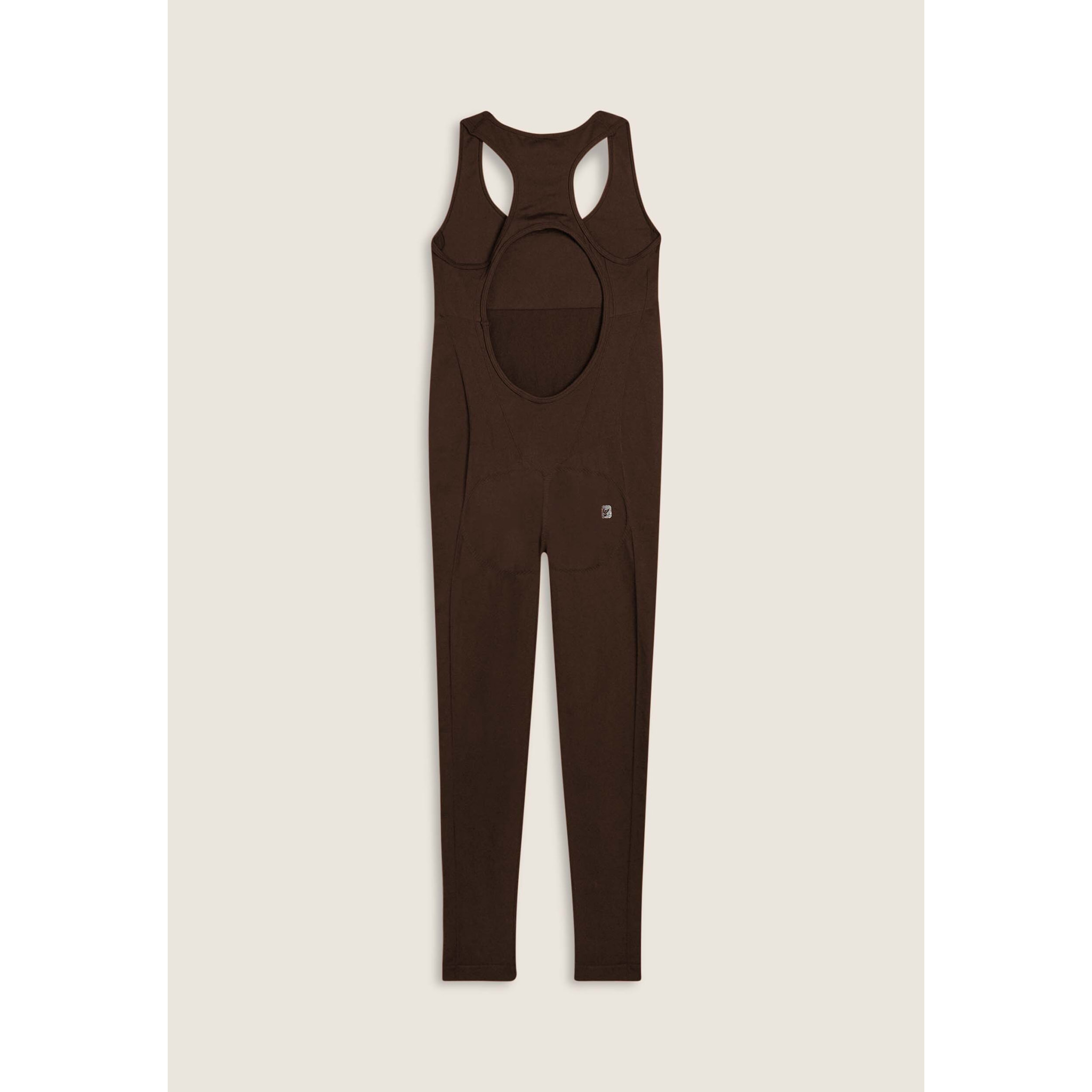 Tuta jumpsuit seamless con schiena scoperta e cuciture shaping