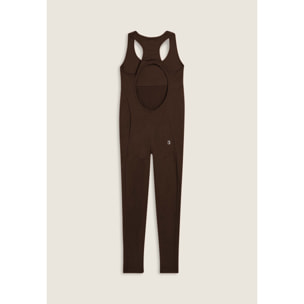 Tuta jumpsuit seamless con schiena scoperta e cuciture shaping