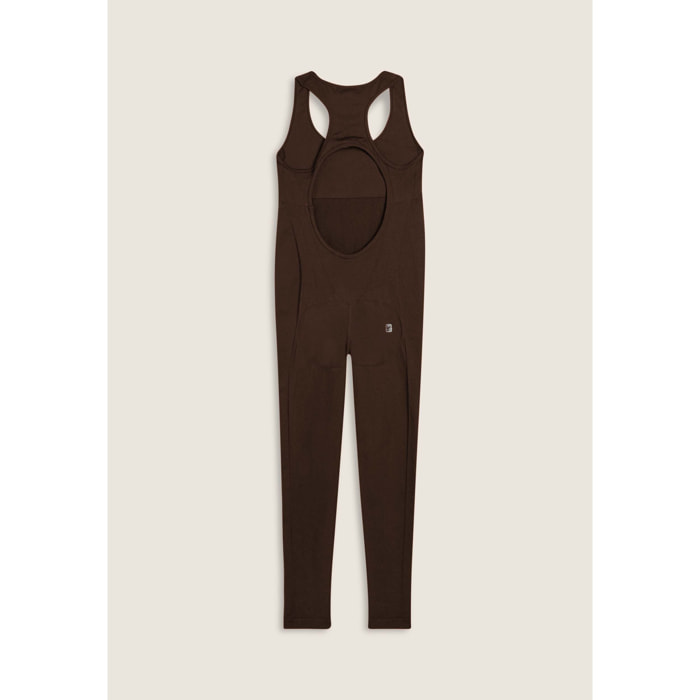 Tuta jumpsuit seamless con schiena scoperta e cuciture shaping