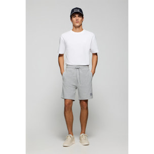 Bermuda Jonas in cotone grigio vigorè relaxed fit con toppa in twill in gomma Polo Club