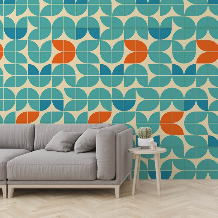 Papier peint, duplicate blue salon Intissé