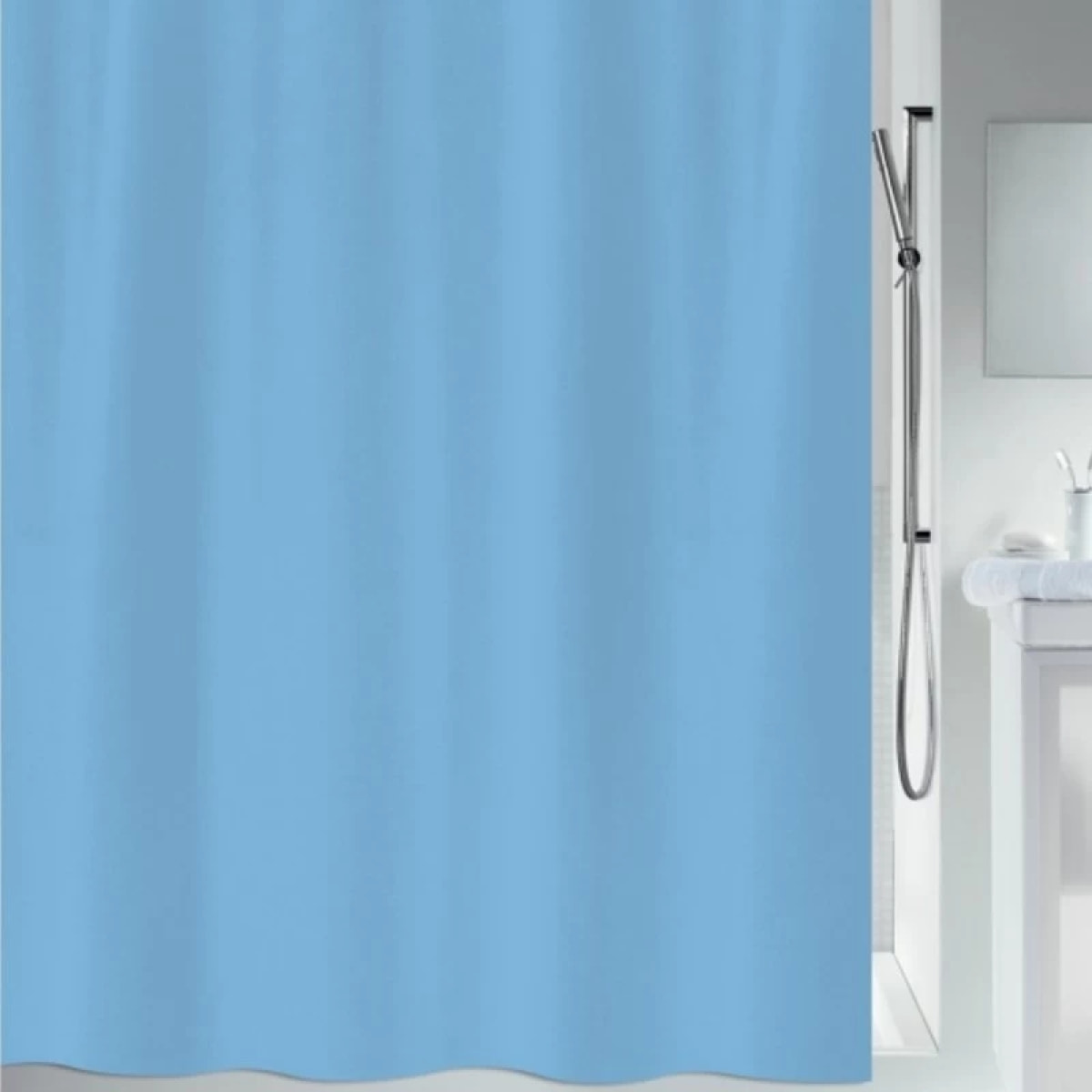 Rideau de douche Polyester PRIMO 120x200cm Bleu Ciel Spirella