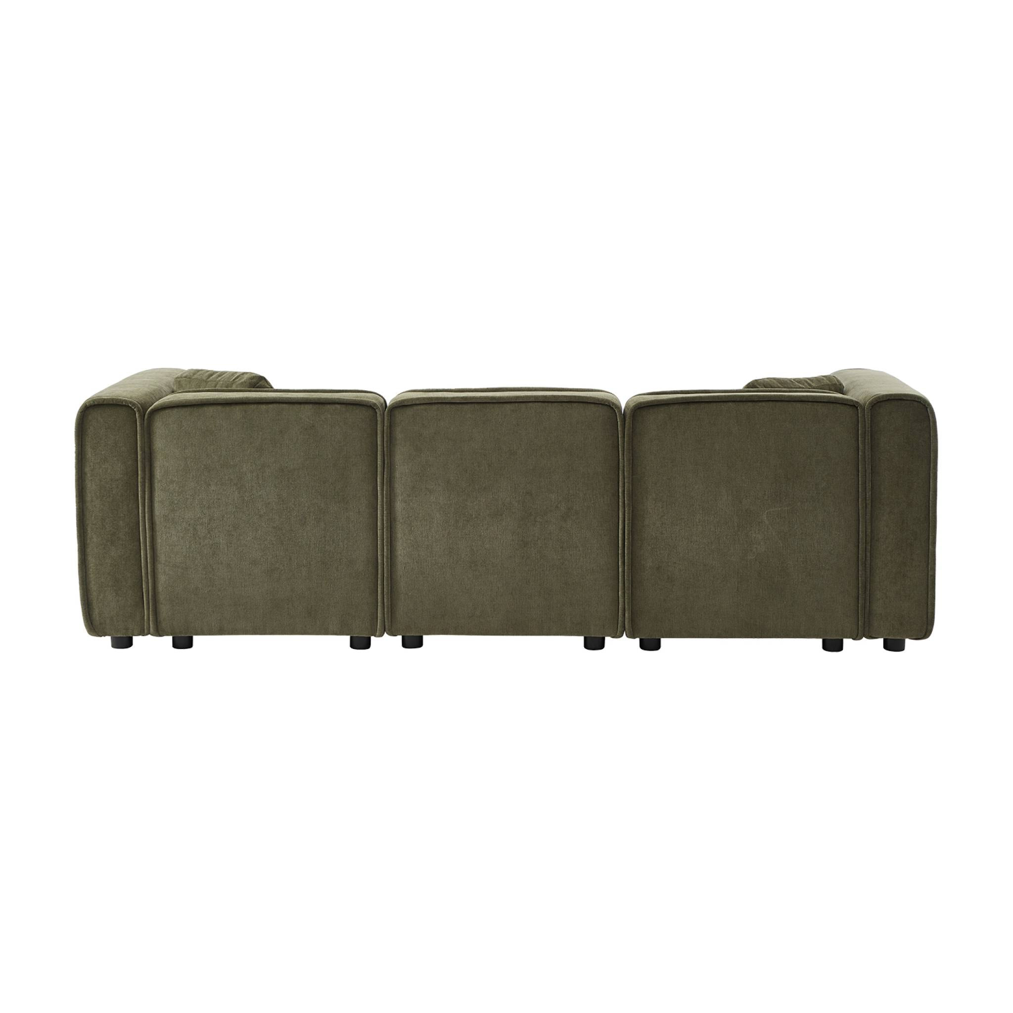 Canapé d'angle droit 3 places tissu LESTER