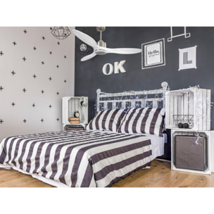 Ventilateur de plafond Réversible  Thermostat Dimmable Wifi Moteur à courant continu Toits en pente Télécommande Lumière à trois tons Hypersilence Mémoire