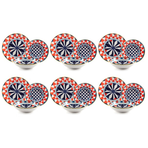 Service de table 18 pièces Excelsa – Sciacca, Porcelaine Multicolore