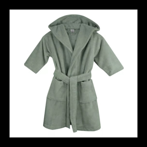 Peignoir enfant enfant coton mélangé 300 g/m² uni vert Teddy kaki