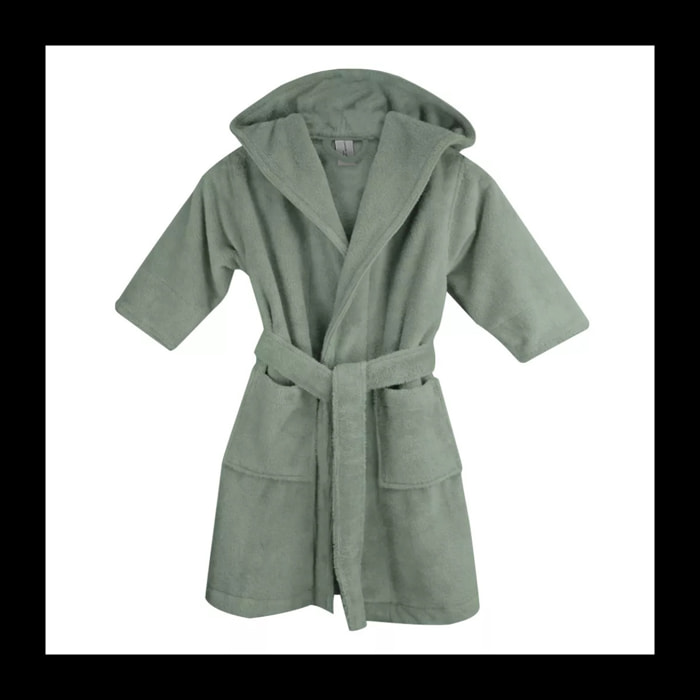 Peignoir enfant enfant coton mélangé 300 g/m² uni vert Teddy kaki