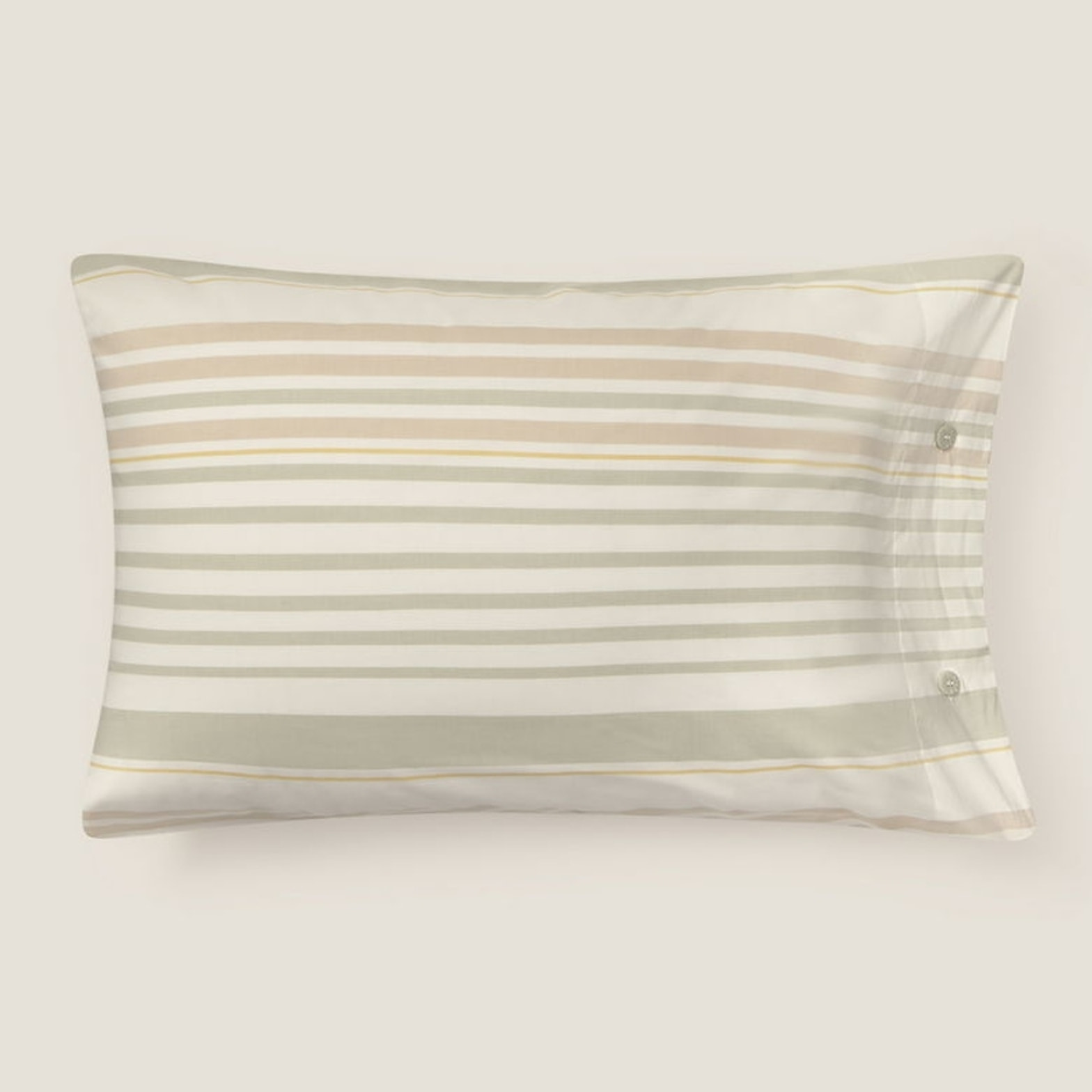 Funda de almohada de algodón 180 hilosrayas Grora color verde 100% Algodón