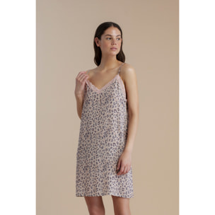 Camicia da notte donna in viscosa bretellina articolo animalier Noidinotte