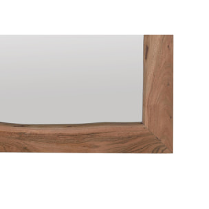 Espejo de Madera de Acacia, Trasera en Mdf 65 Cm Estilo Rústico Moderno