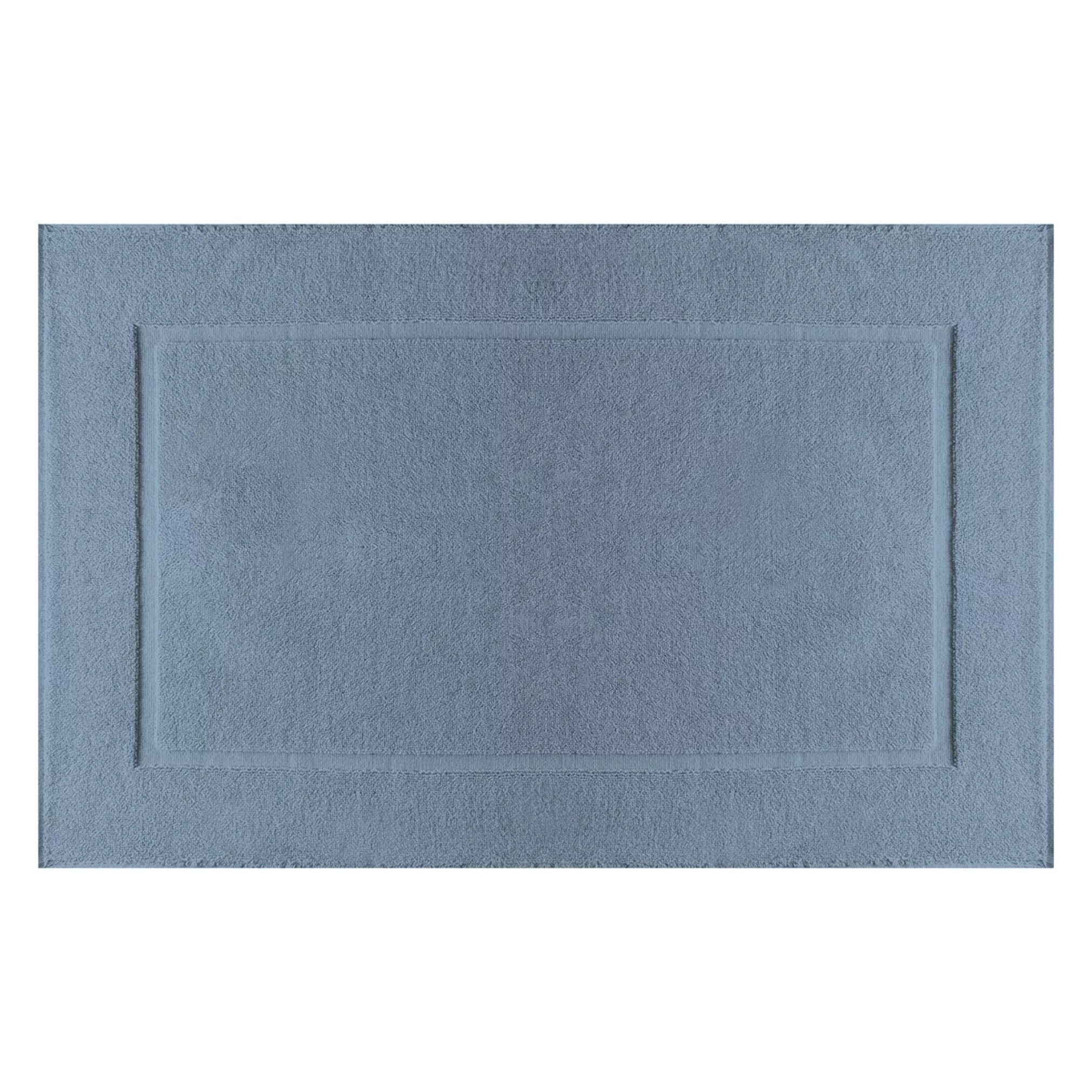 Tapis de bain pur coton 850 g/m² uni bleu Vitae givre