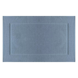 Tapis de bain pur coton 850 g/m² uni bleu Vitae givre
