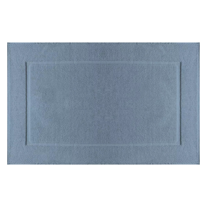 Tapis de bain pur coton 850 g/m² uni bleu Vitae givre