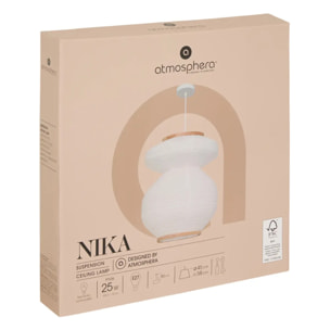 Suspension Nika ronde D.45cm blanc