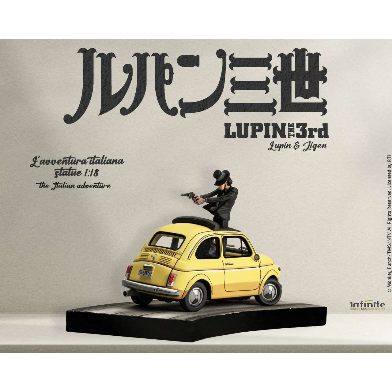 Lupin III L’avventura Italiana Statua Lupin e Jigen 1/18 Infinite Statue