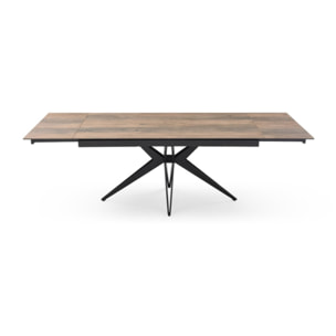 Table extensible céramique effet bois 180/260 cm - 8 piètements - UNIK