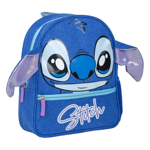 Mochila infantil escolar stitch, unisex niños, azul, pequeña