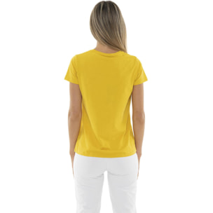 Leone Camiseta básica de mujer de manga corta