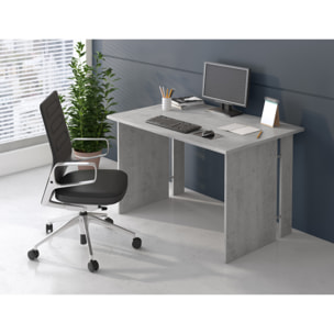 Set Ufficio Completo Con 2 Scrivanie 1 Modulo Ad Angolo 1 Cassettiera Con Ruote 2 Armadi Alto e Basso 2 Librerie Alta E Bassa Bianco E Grigio Cemento
