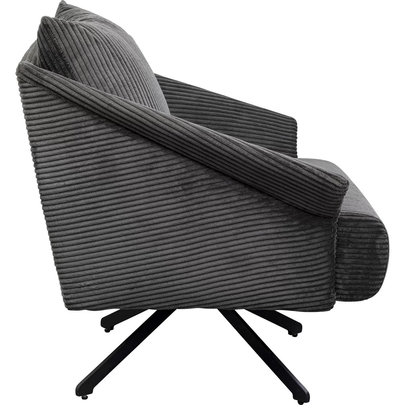 Fauteuil pivotant Milo velours gris Kare Design