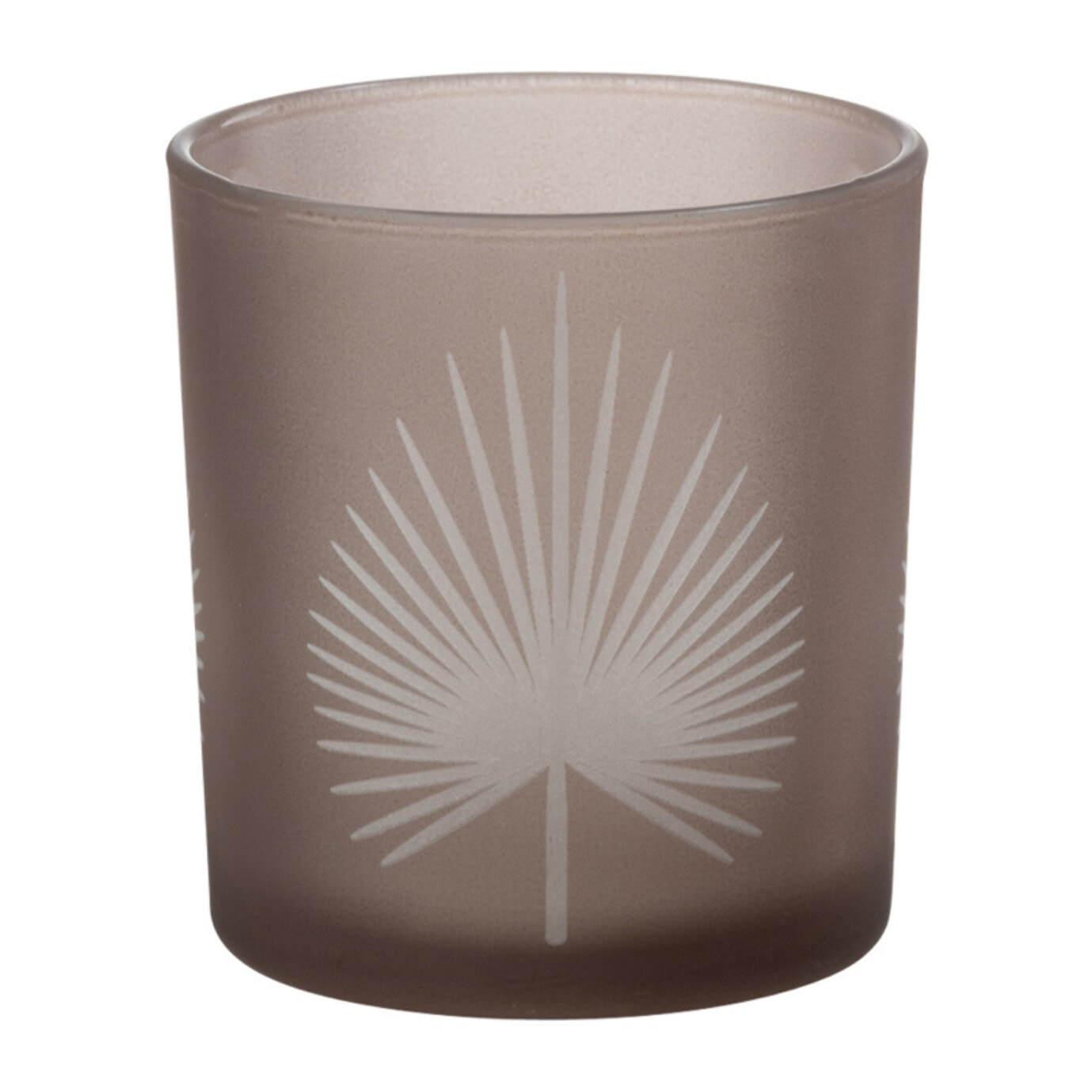 J-Line photophore Feuilles De Palmier - verre - beige - small - 6 pcs