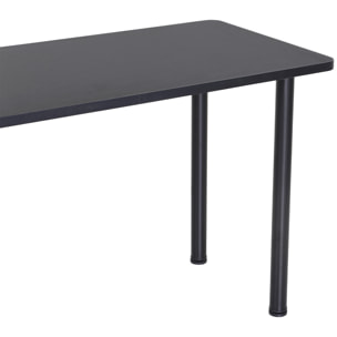 HOMCOM Table à manger style contemporain 4 personnes dim. 120L x 60l x 76H cm panneaux particules acier inoxydable noir