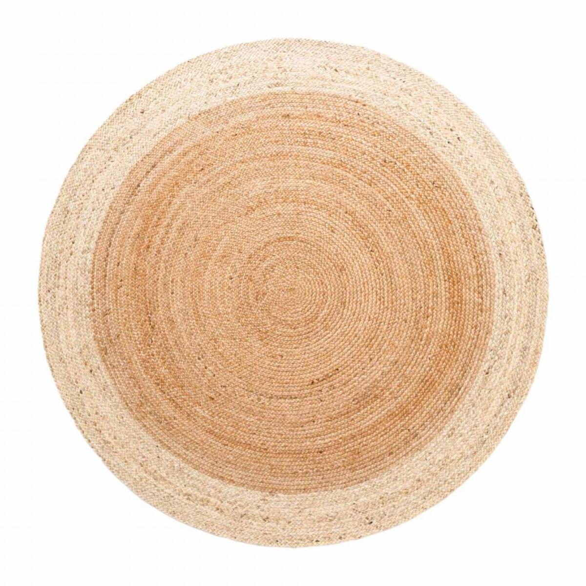 Tapis rond, motif simple authentique, voxa, jute tissé à la main