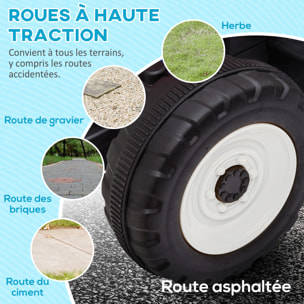 Tracteur électrique avec remorque amovible, voiture électrique enfants de 3 à 6 ans avec télécommande MP3 musique affichage lumières et ceinture de sécurité, 12V 3-6 km/h, bleu