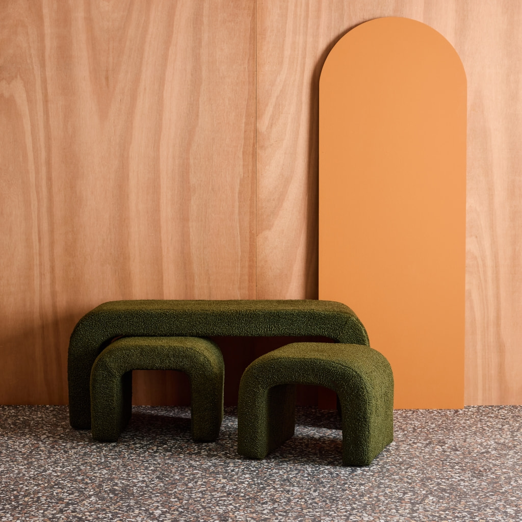 Banc et tabourets gigognes bouclette  INO