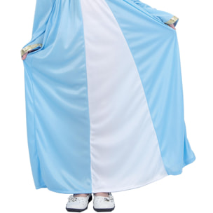 Abito Vergine Maria Costume Bianco Azzurro Bambina