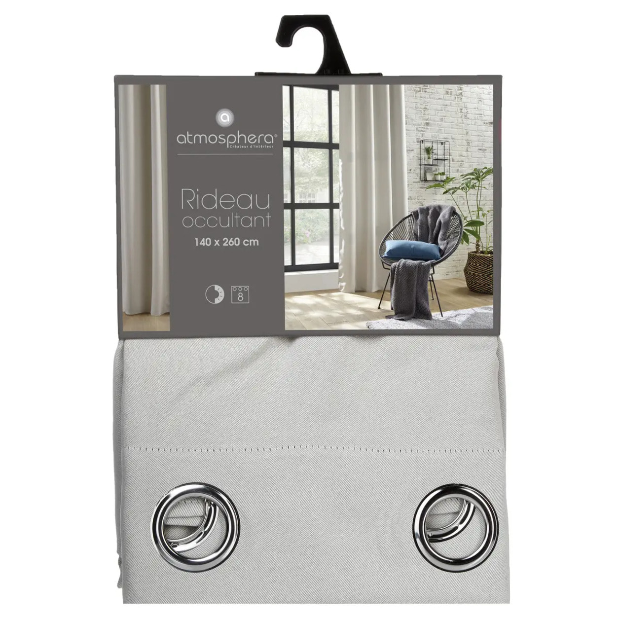 Rideau occultant "Odelie" blanc ivoire 140x260cm