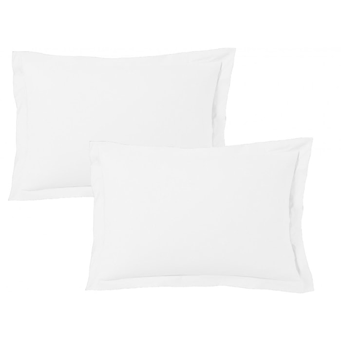 Lot de 2 taies d'oreiller satin de coton blanc