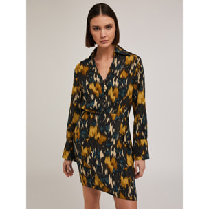 Motivi - Vestito chemisier stampato in tessuto crêpe - Giallo