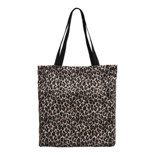 Shopper Ava in tessuto fantasia leopardata 35×39 cm