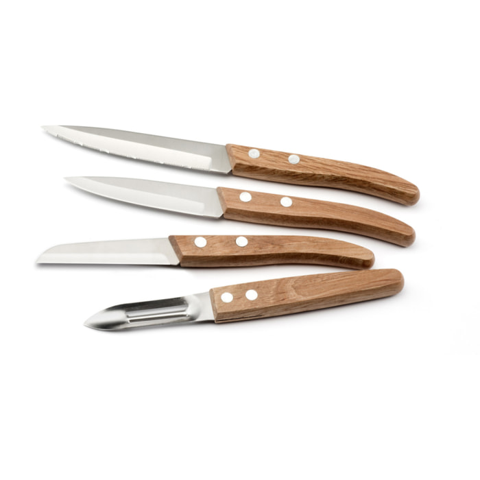 Essence - Set di 4 coltelli Essentiel "Legno naturale"