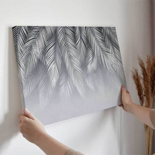 Tableau feuillage blanc graphique Toile imprimée