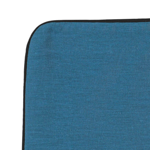 Housse de coussin en poly/lin - Bleu Foncé