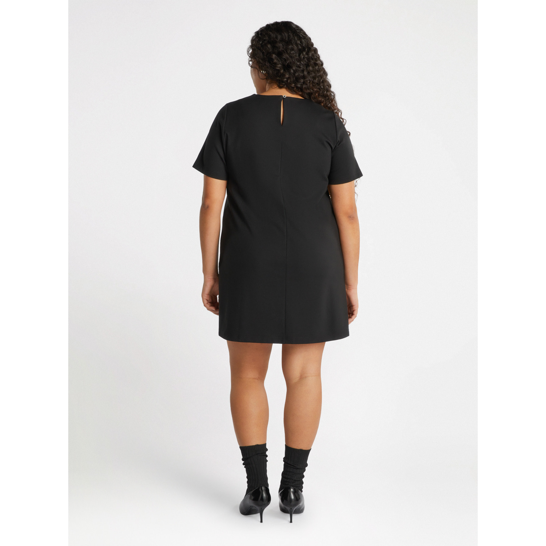 Fiorella Rubino - Vestido corto con escote bordado - Negro