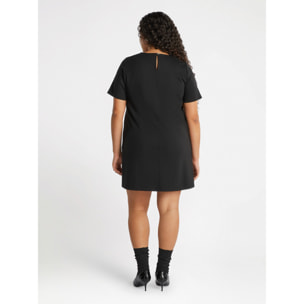 Fiorella Rubino - Vestido corto con escote bordado - Negro