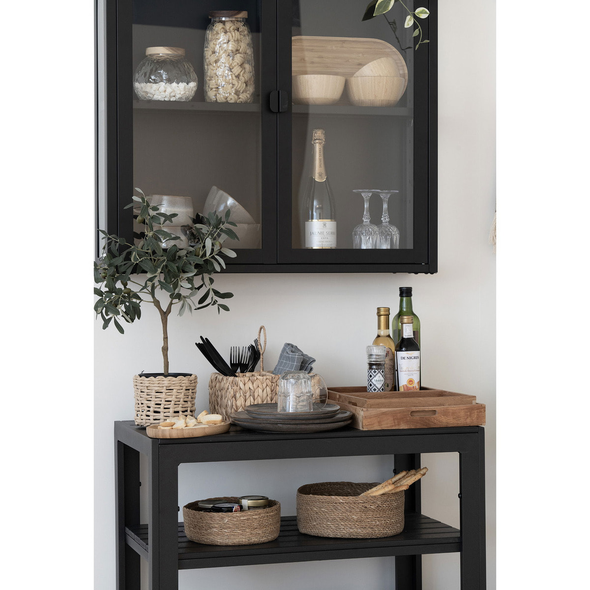 Set 3 vassoi in teak naturale Faro — misure graduate