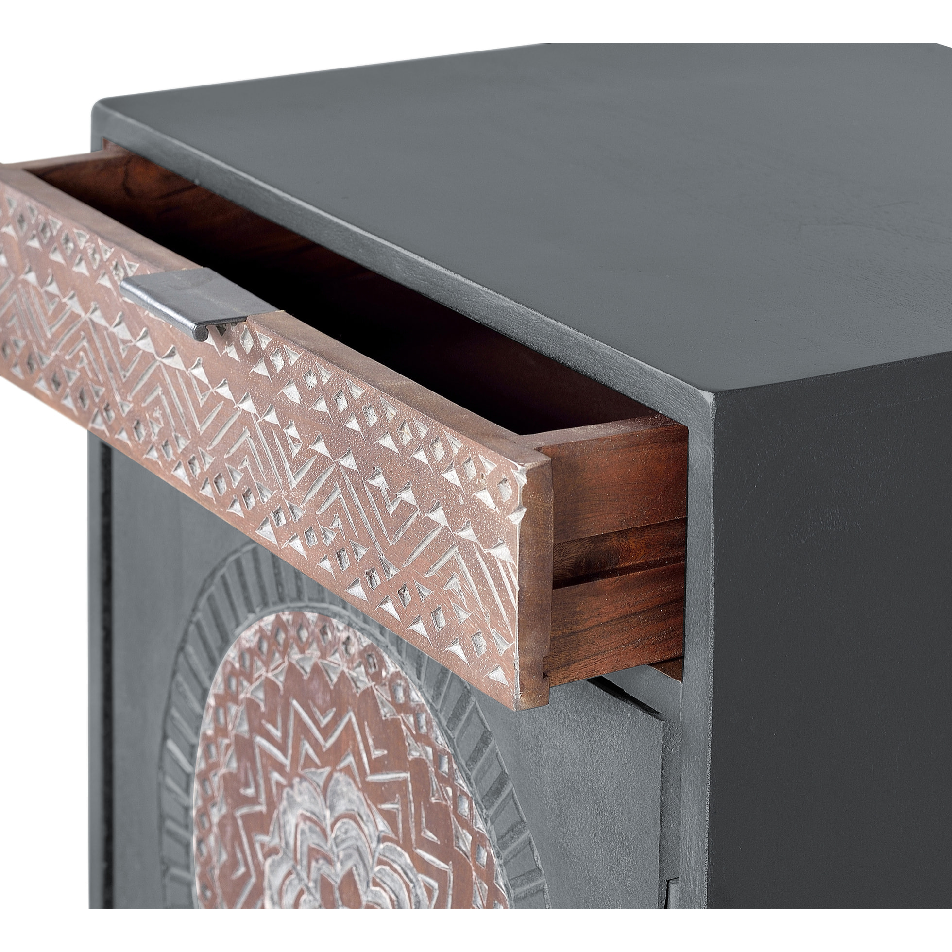 Mesita - Madera de Mango y Metal - 60x50x40cm