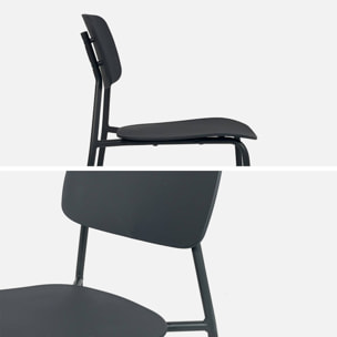 Chaise de jardin empilable acier et plastique (lot de 4) LIVA