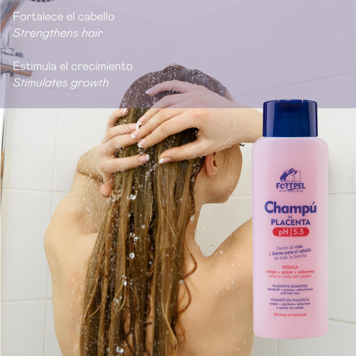 Valquer Champú de Placenta Vegetal. Combate: caída, caspa, grasa - 500 ml
