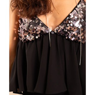 Top de mujer de tirantes con lentejuelas